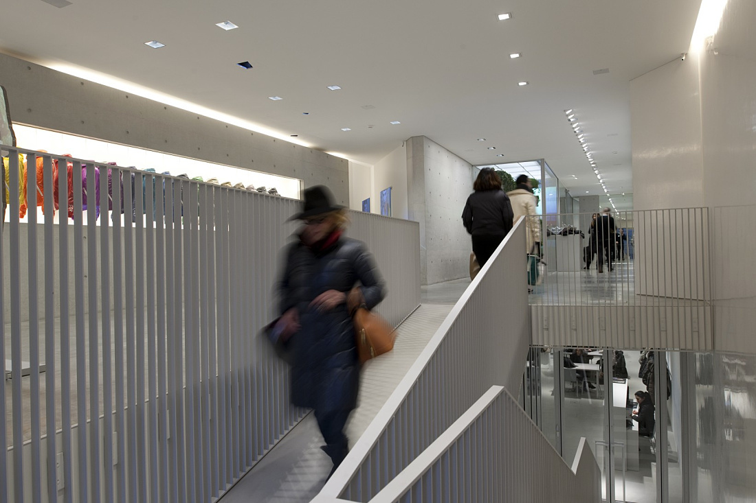 Duvetica showroom in Milan featuring ERCO LED lighting, designed by Tadao Ando.