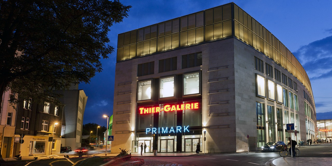 ERCO LED lighting highlights the Thier-Galerie in Dortmund, a striking urban shopping center.
