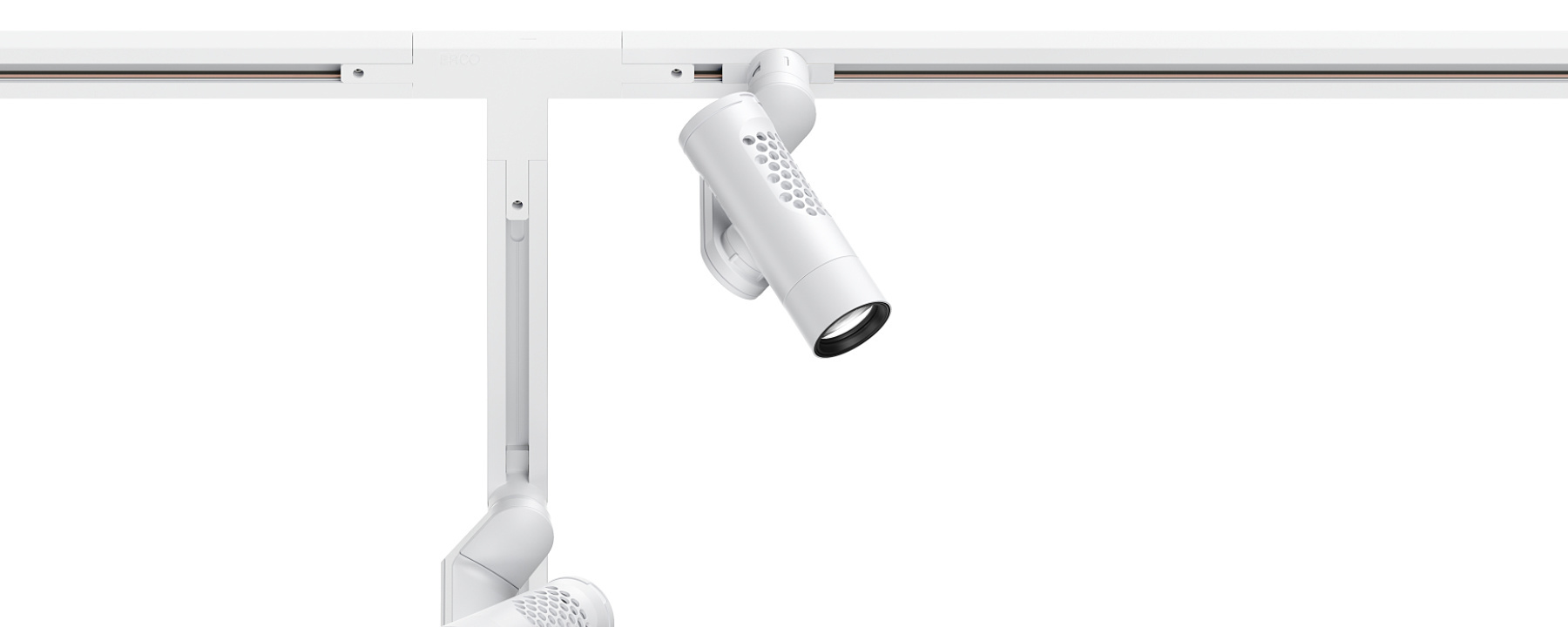ERCO Minirail 48V low voltage track with spotlight for flexible lighting.