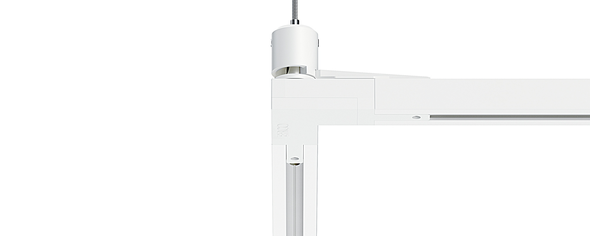ERCO Minirail 48V low voltage track, a miniaturized track for flexible lighting systems.