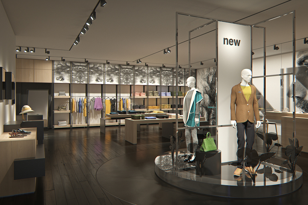 ERCO shop lighting with accent lights creating a unique shopping experience.