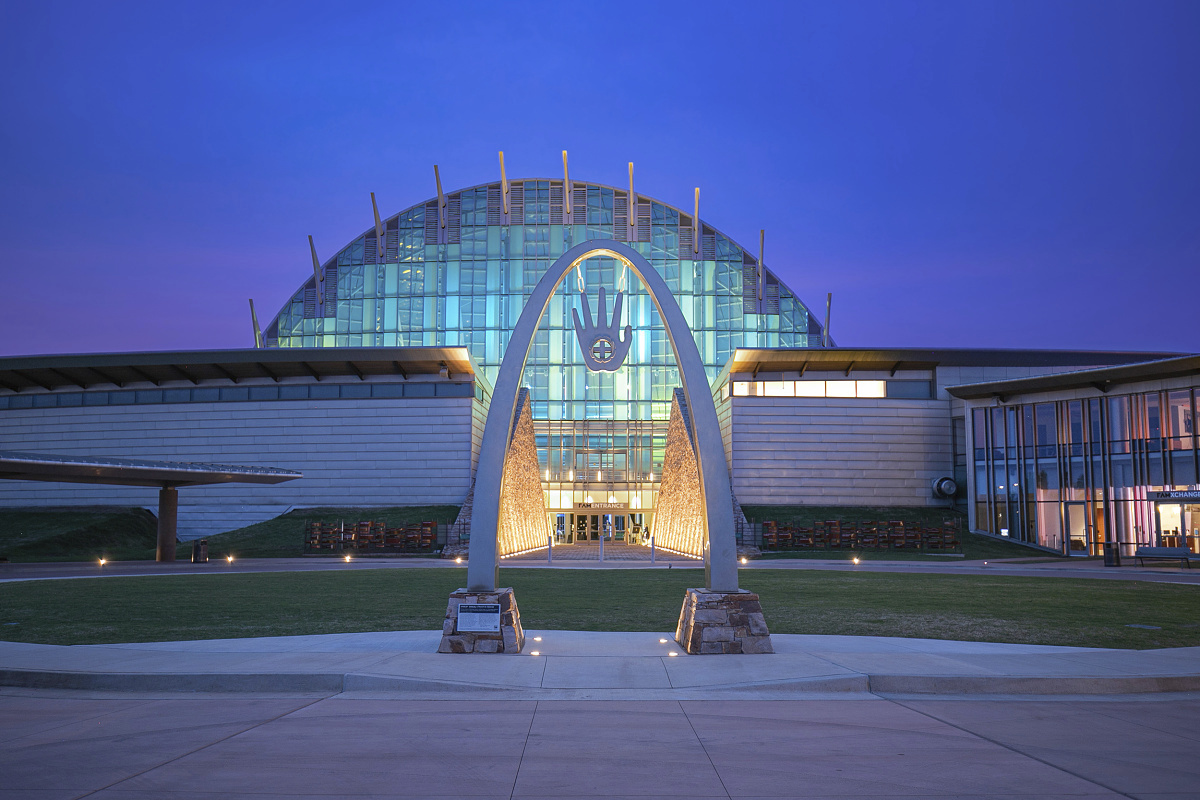 First Americans Museum in Oklahoma City illuminated with ERCO LED lighting.