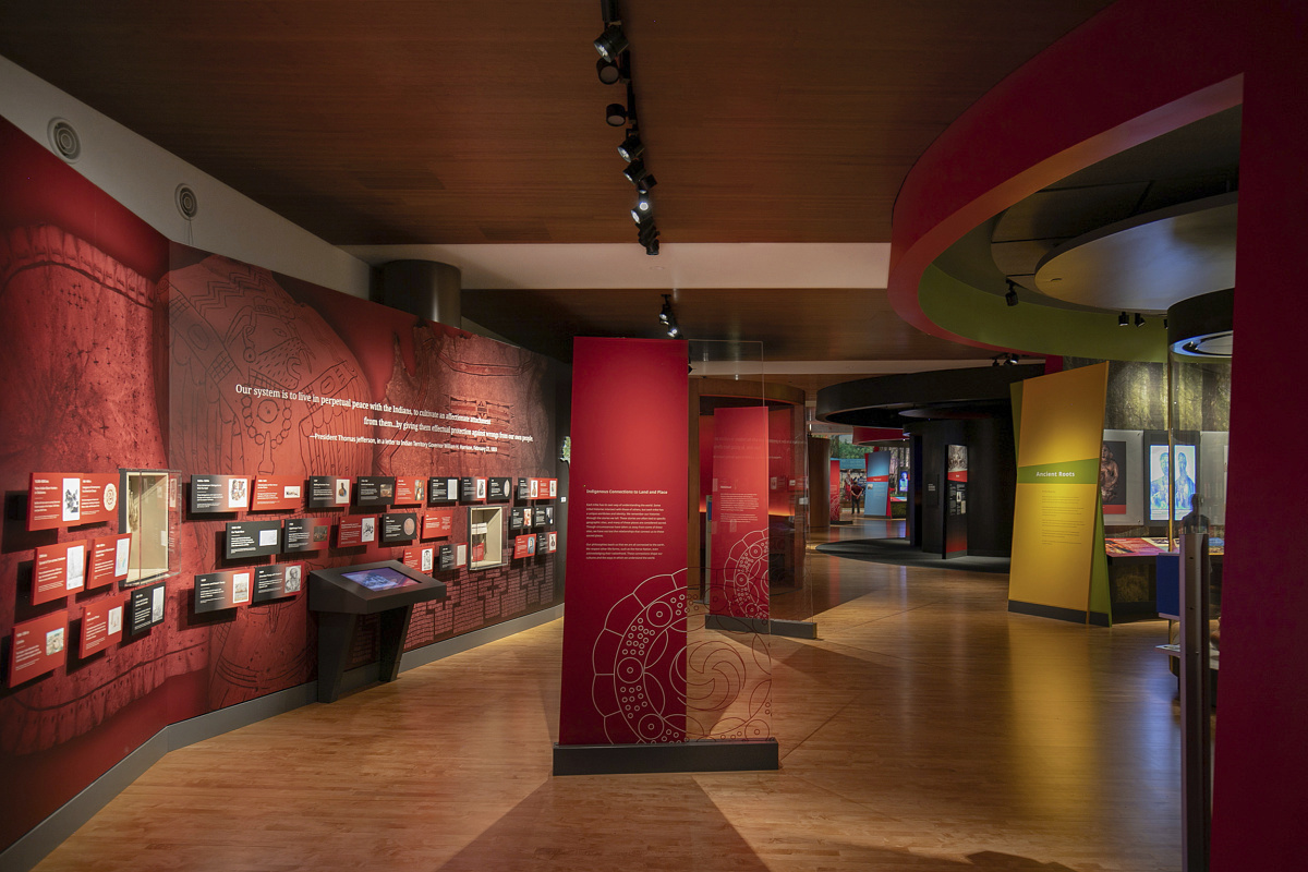 Sustainable ERCO LED spotlights illuminate exhibits at the First Americans Museum in Oklahoma City.