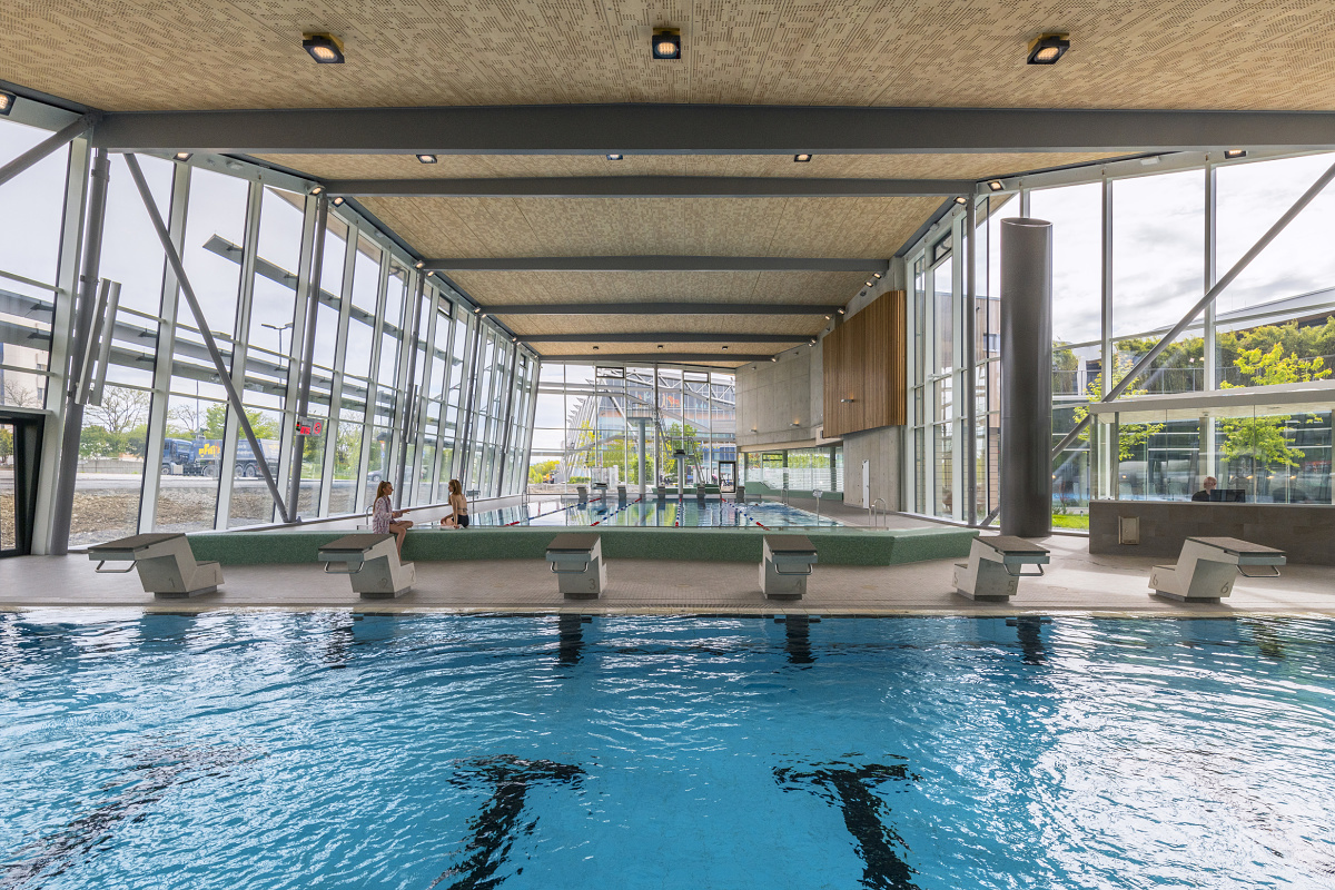Friedrichshafen sports pool with ERCO lighting, an attractive tourist location on Lake Constance.