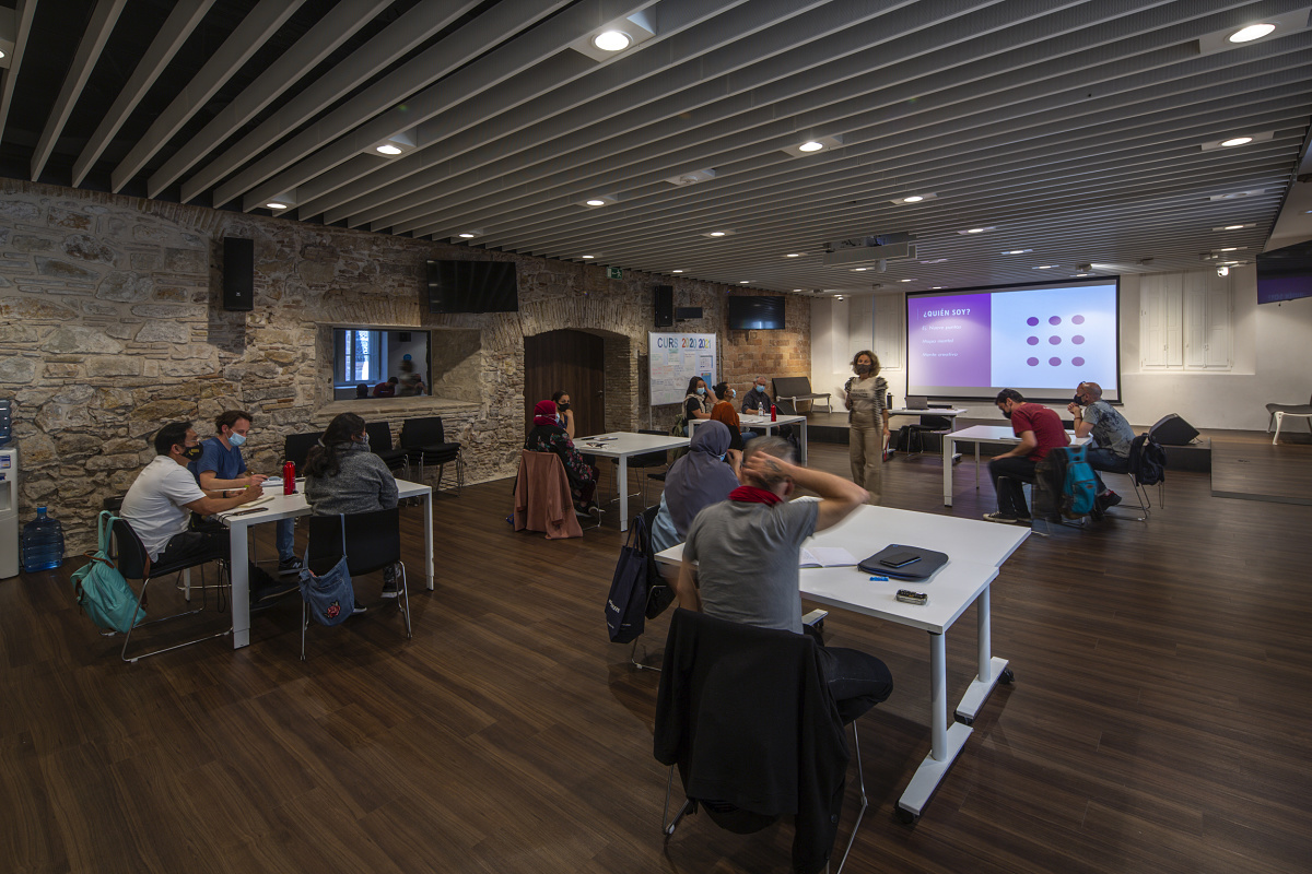 ERCO LED downlights illuminate a workshop at Fundació Esperança, Barcelona.