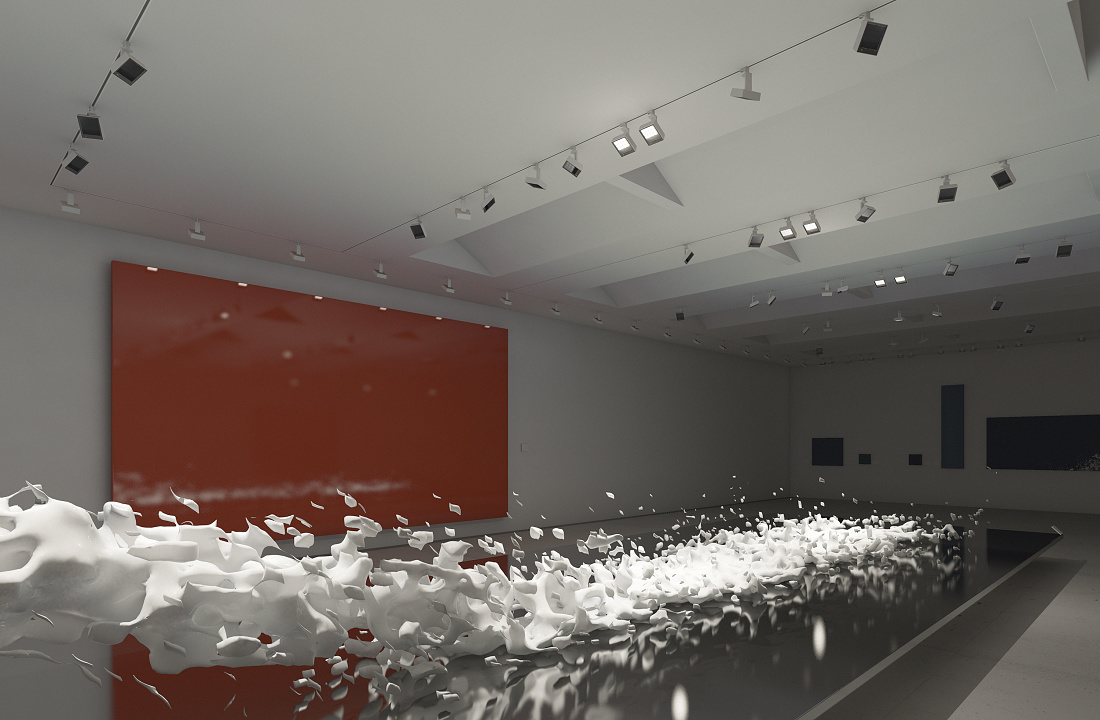 ERCO lighting design in an art gallery featuring accent lighting for sculptures and paintings.