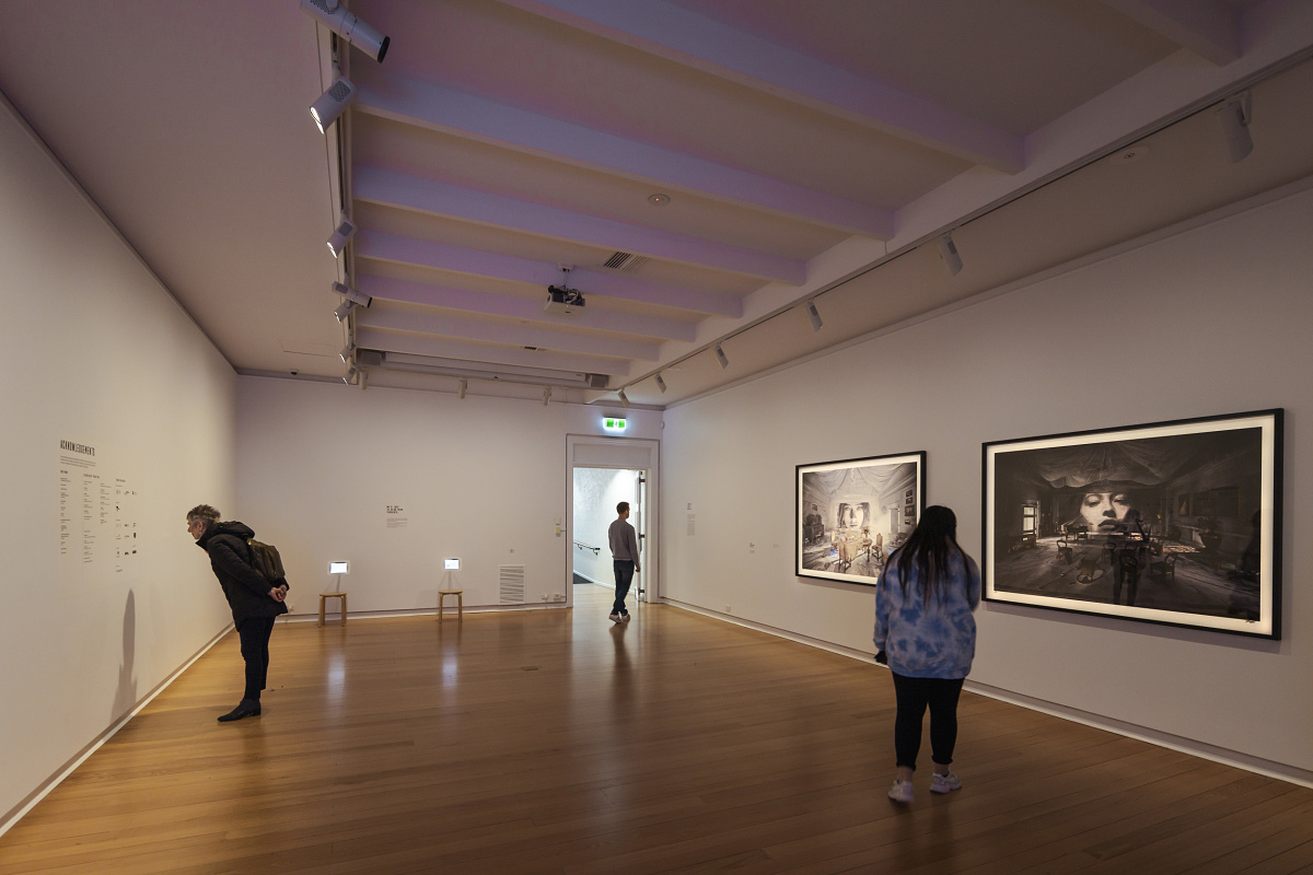 Geelong Gallery, Victoria, illuminated by ERCO Eclipse spotlights for flexible art displays.