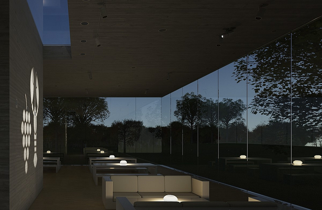 Interior with ERCO lighting creating a tranquil and inviting atmosphere.