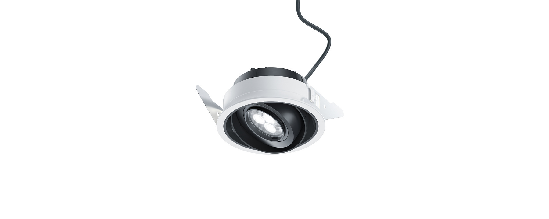 ERCO Gimbal recessed spotlight with cardanic suspension for precise alignment.