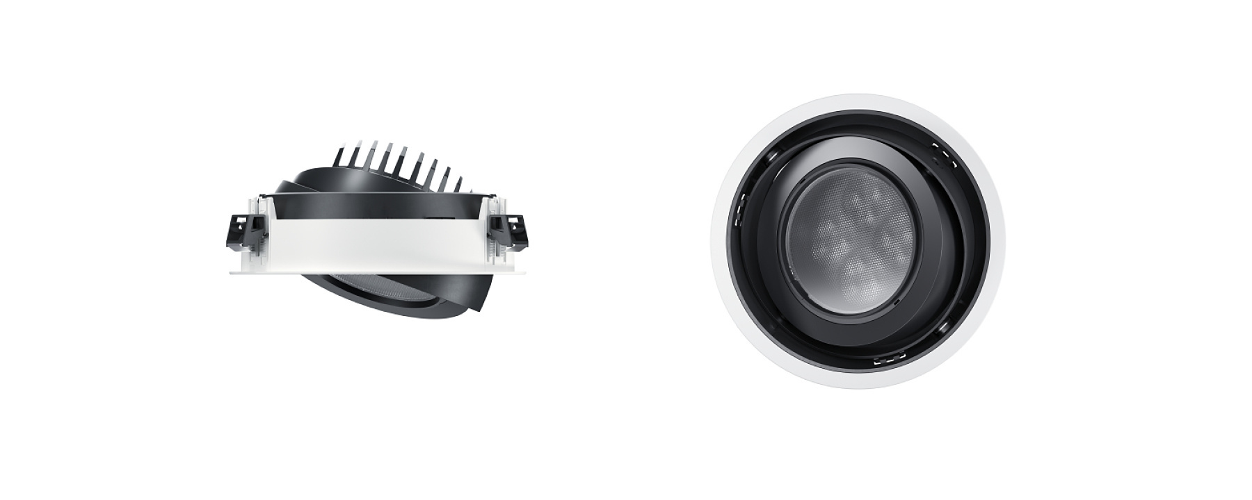 Gimbal recessed spotlight: Cardanically adjustable for precise accent lighting in interiors.