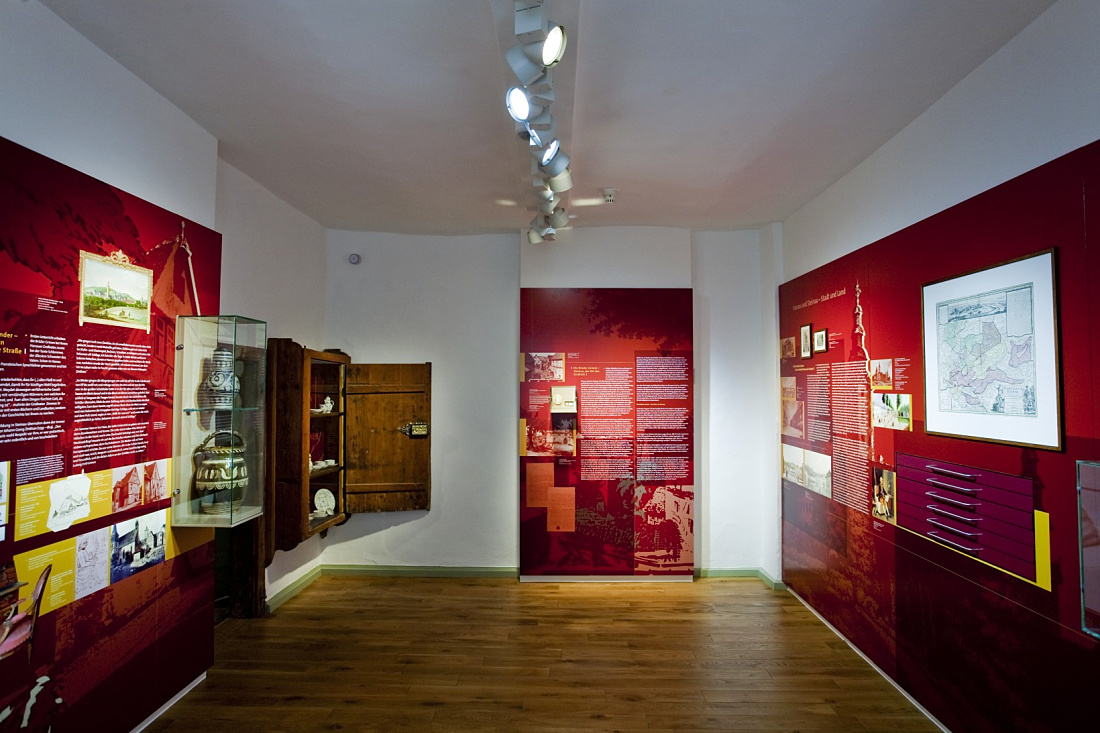 Interior of the Grimm Brothers House Museum illuminated by Optec LED spotlights.