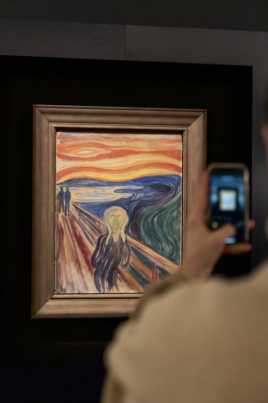 Edvard Munchs The Scream at the Munch Museum, lit by ERCO spotlights.