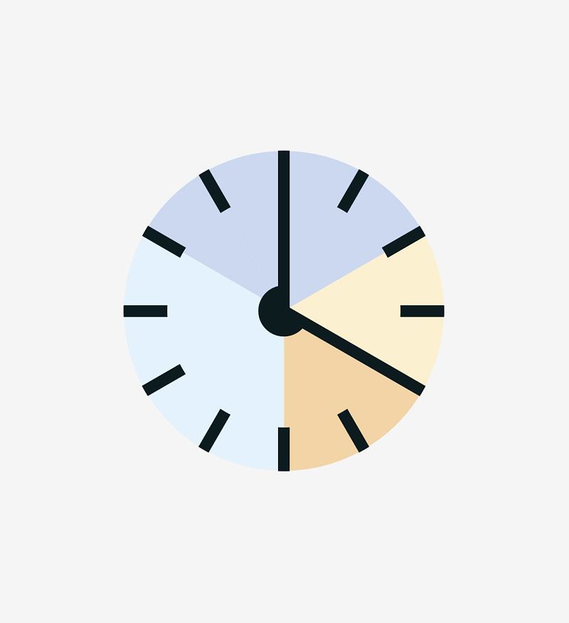 Clock icon representing time efficiency in lighting design with Iku surface-mounted luminaires.