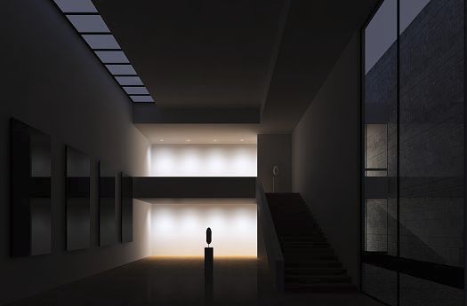 ERCO lighting highlighting functional areas, creating orientation and visual hierarchy.