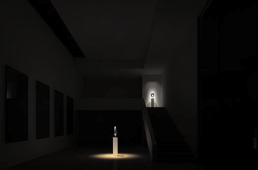Candlelight highlights functional areas, creating orientation in dark spaces.