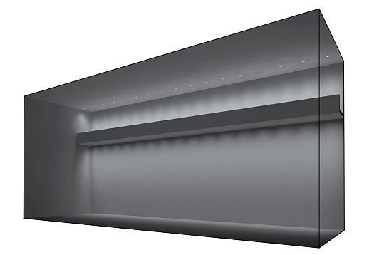 ERCO wallwasher example showcasing uniform vertical illumination on high walls.
