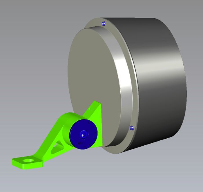 3D model of an ERCO luminaire with bracket, designed for outdoor tree lighting.