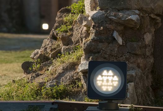 ERCO Lightscan projector illuminating ruins at the Imperial Forums, Rome.