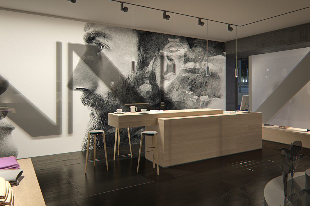 ERCO shop lighting: Pendant luminaires define communication zones, creating an intimate atmosphere.