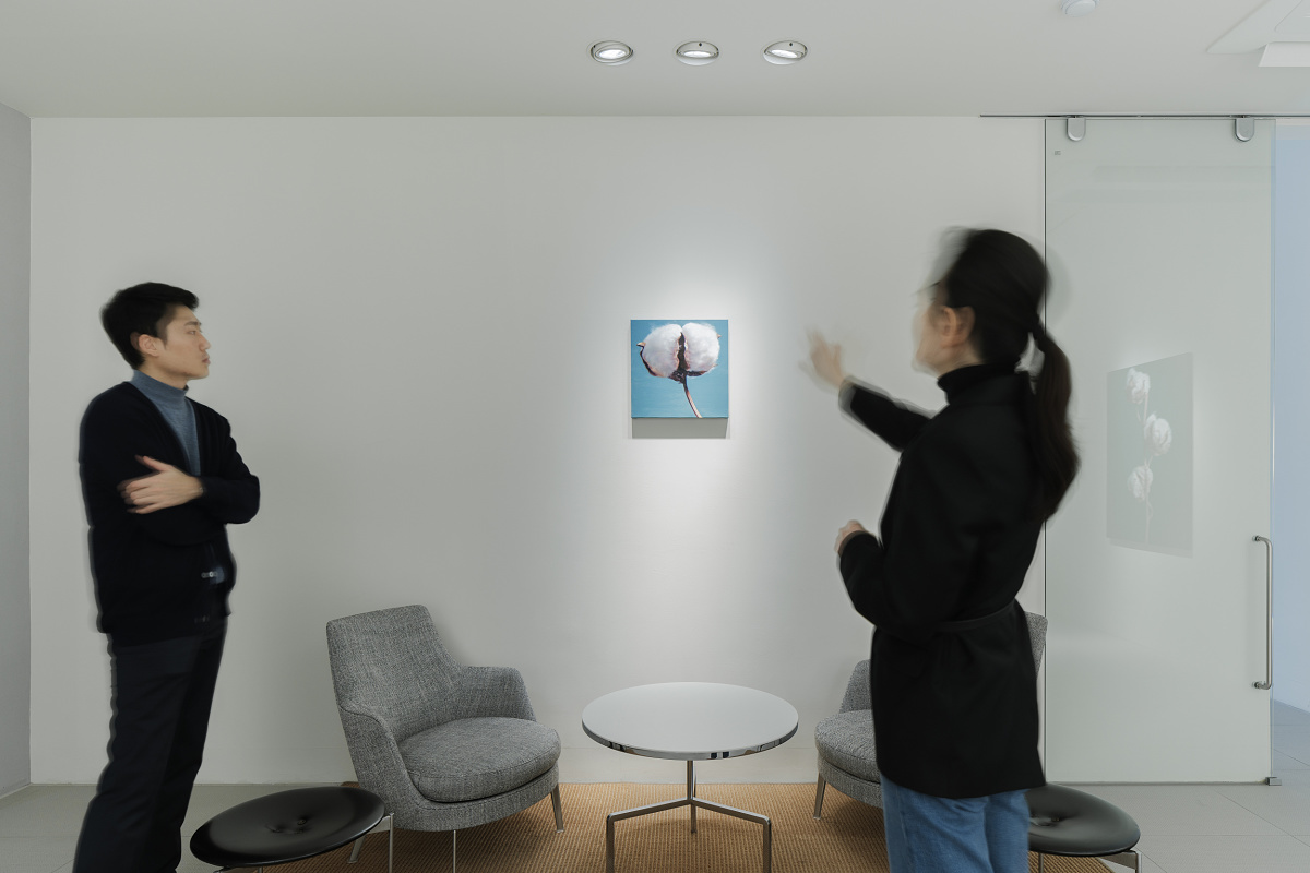 ERCO Parscan spotlights illuminate art in Johyun Gallery, Busan.