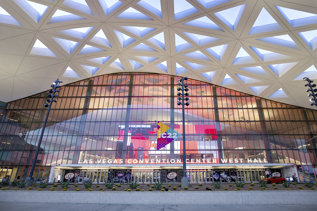 Las Vegas Convention Center West Hall, featuring ERCO lighting for uniform conditions.