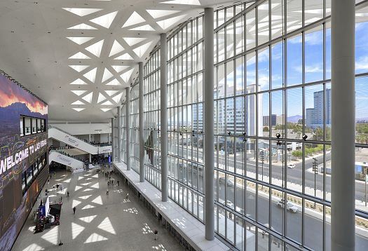 Las Vegas Convention Center West Hall featuring ERCO lighting for uniform conditions.