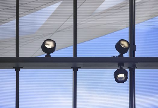 ERCO Kona projectors illuminate the Las Vegas Convention Centers facade.