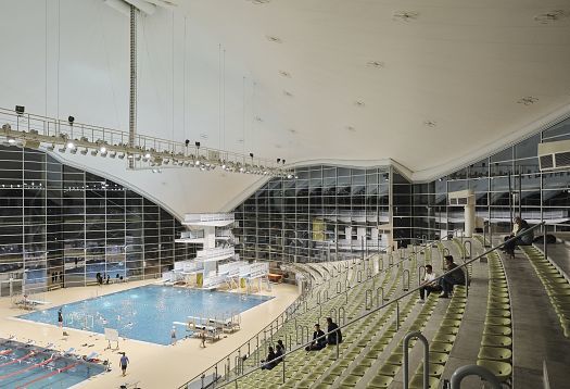 LED lighting at Munichs Aquatic Center, enhancing energy efficiency and visual comfort.