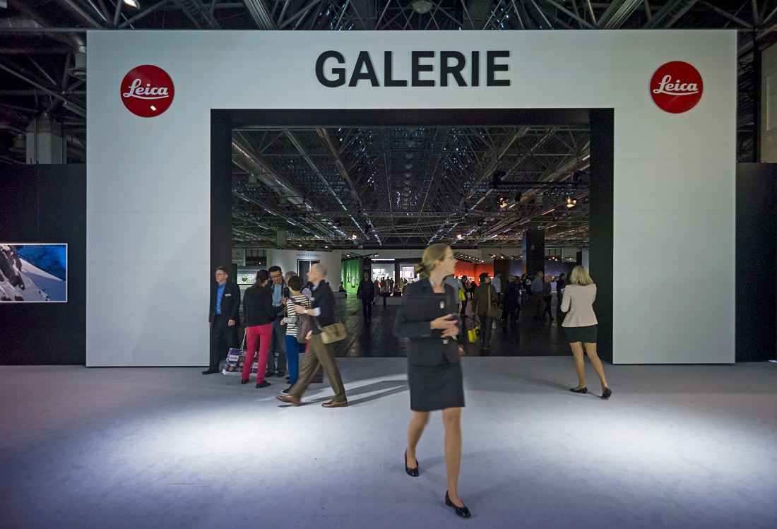 Leica Gallery booth at Photokina 2012, illuminated by ERCO LED spotlights.