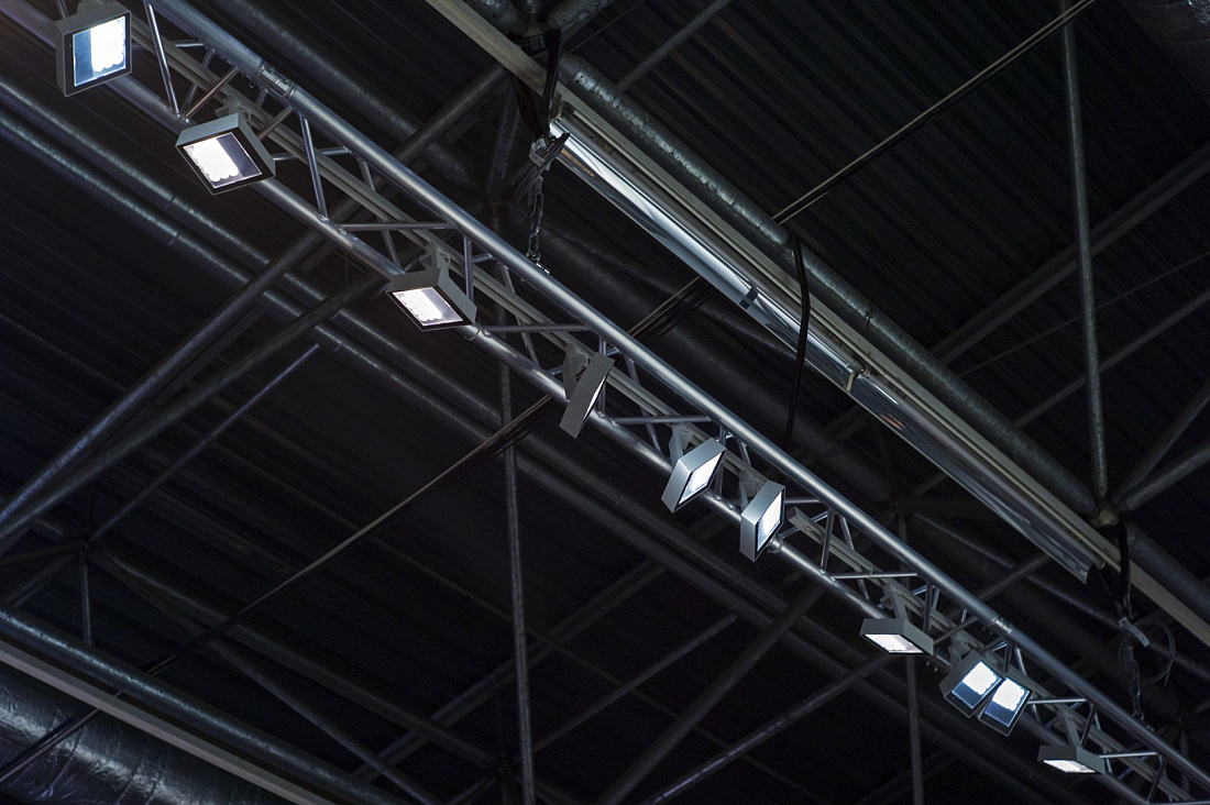 ERCO Light Board LED spotlights illuminating the Leica booth at Photokina 2012.