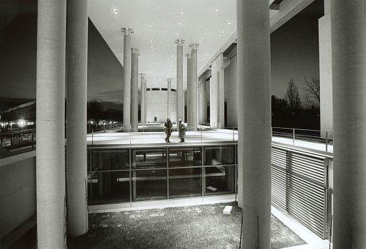 Architectural photography of the Louvre-Lens by Iwan Baan, featuring ERCO lighting.