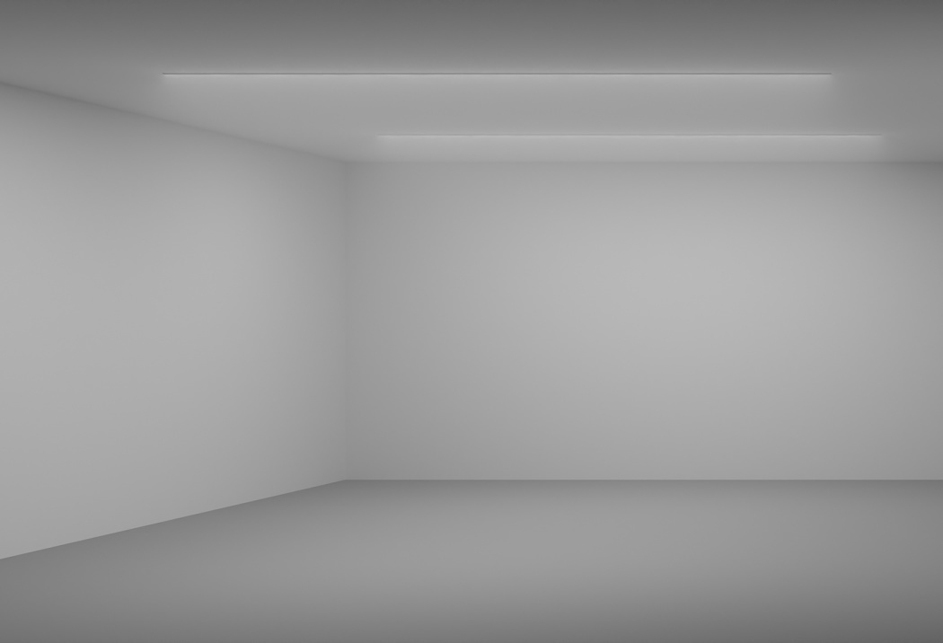 ERCO light structures: Linear LED lighting in a modern, minimalist room.