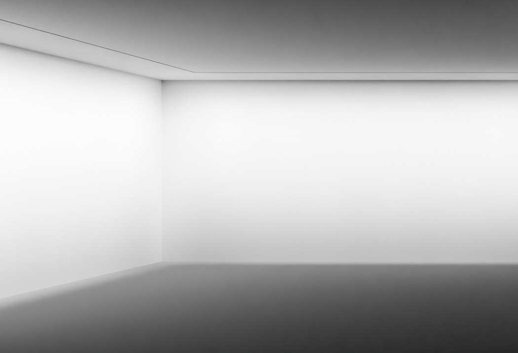 Minimalist room featuring an ERCO light structure, highlighting architectural lines.
