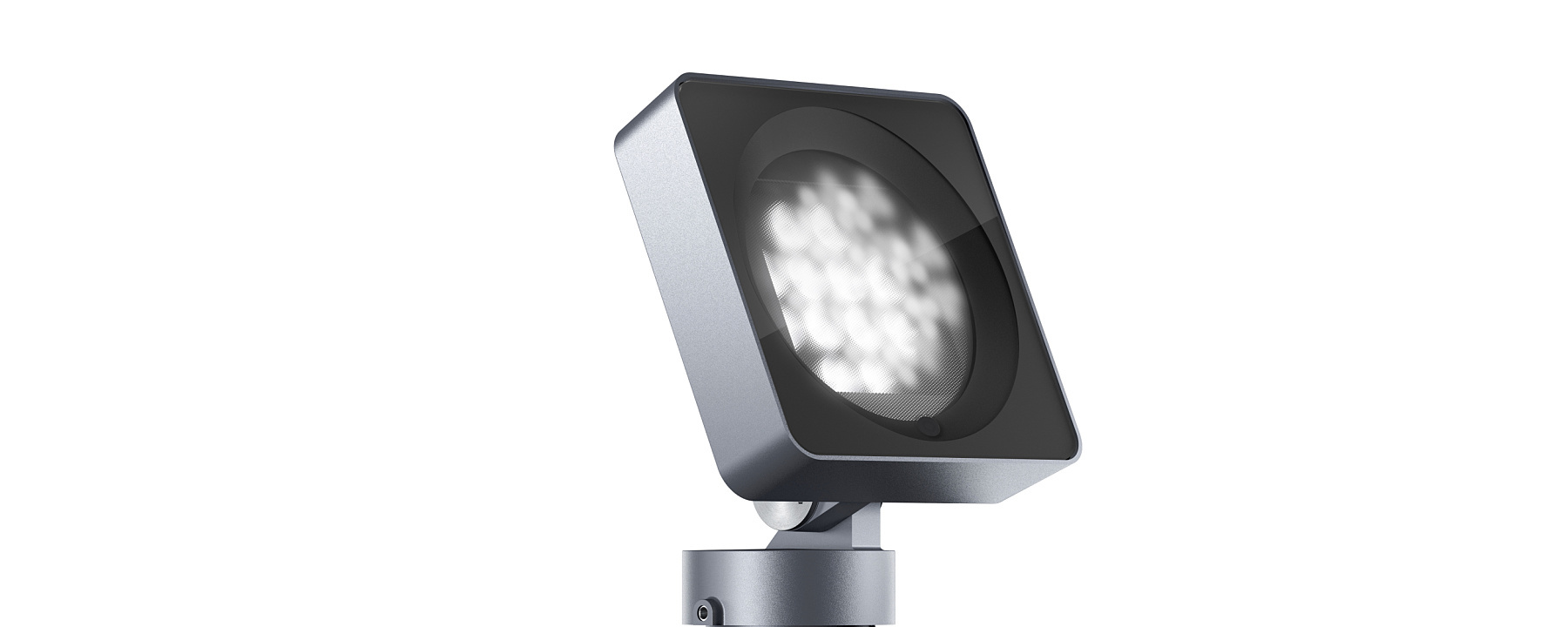 ERCO Lightscan projector for outdoor use, accenting buildings and objects with high light output.
