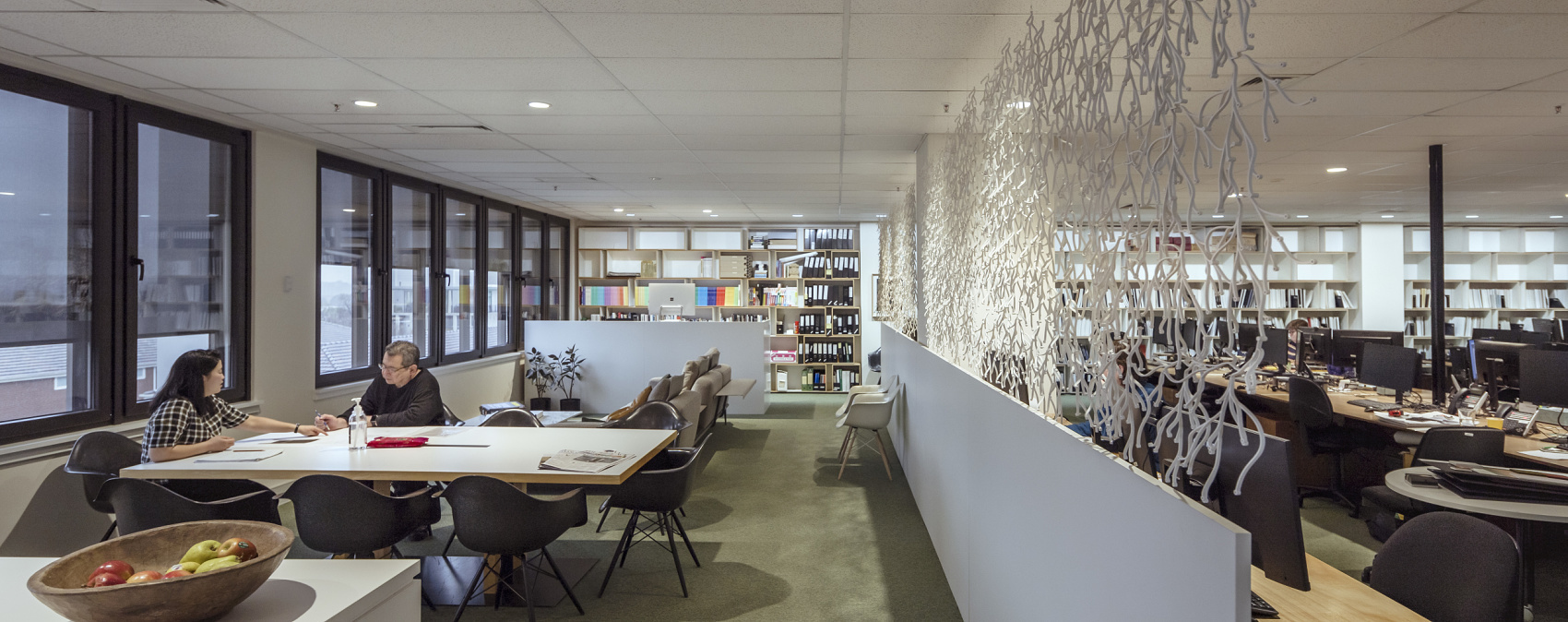 ERCO downlights at Lovell Chen's Melbourne office, supporting well-being through Human Centric Lighting.