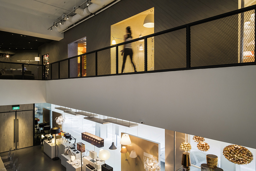Million Lighting showroom in Singapore featuring ERCO LED lighting and Hi-trac tracks.