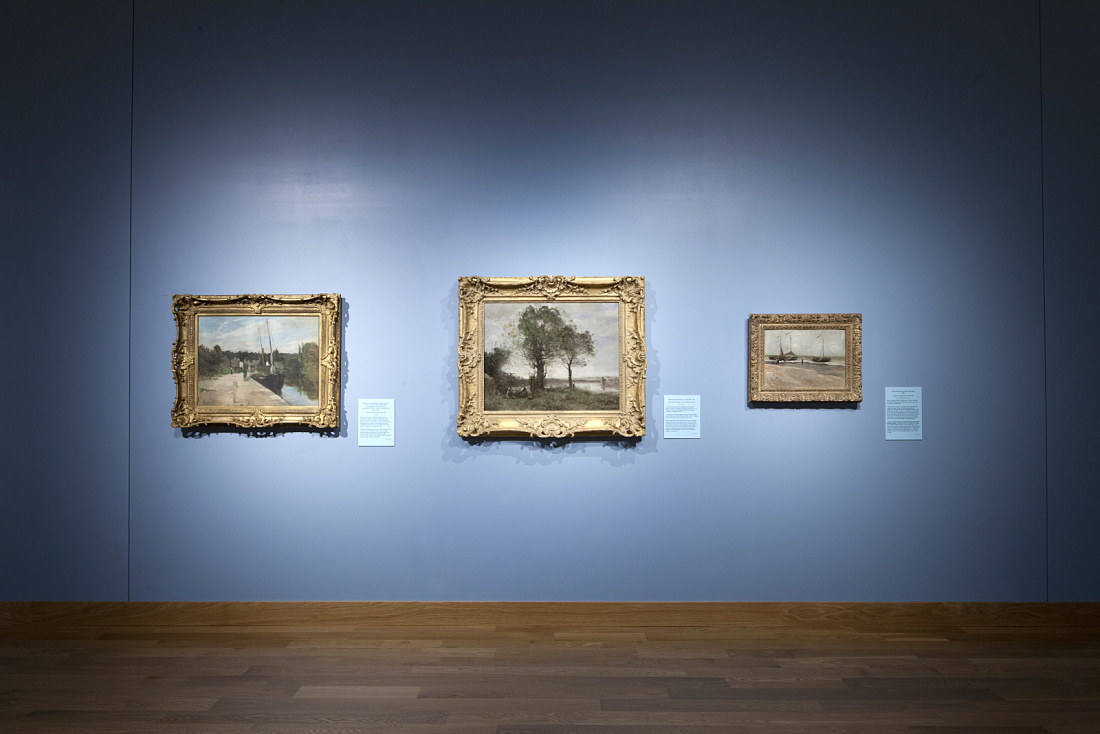 Maritime art paintings at the Minnesota Marine Art Museum, illuminated by ERCO spotlights.