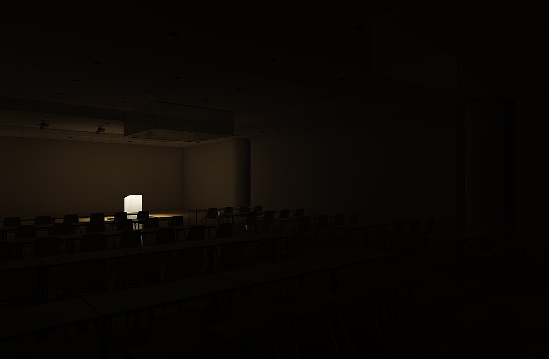 Seminar room featuring ERCO downlights for flexible lighting during a presentation.