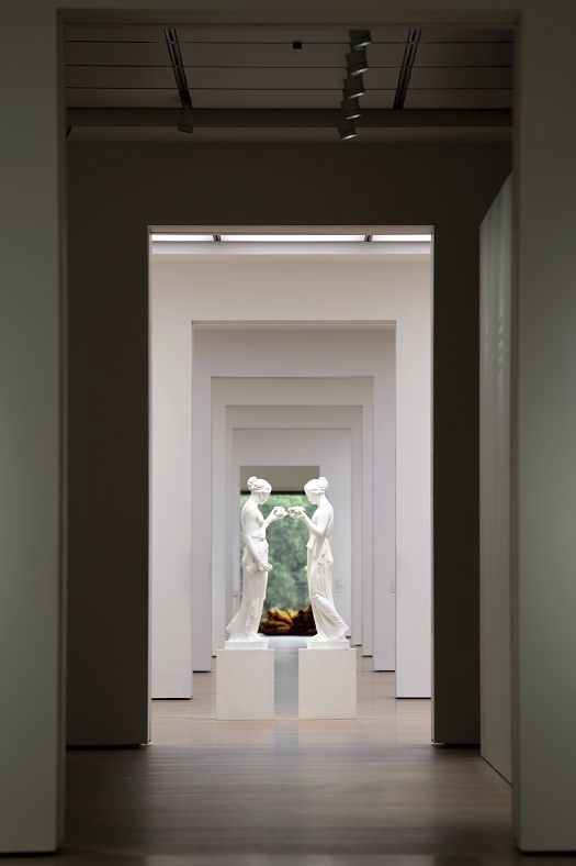 Sculptures in Oslos National Museum, lit by ERCO spotlights for flexible exhibitions.