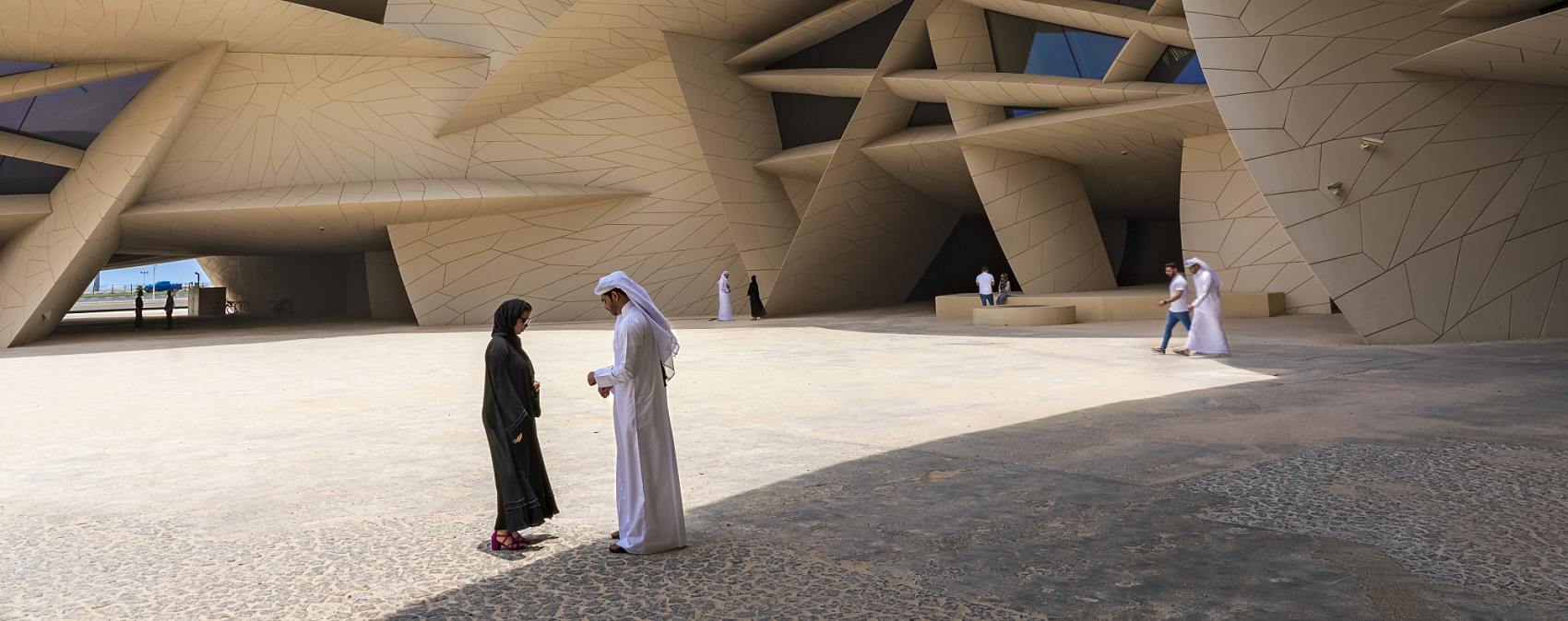 National Museum of Qatar, illuminated by ERCO lighting.