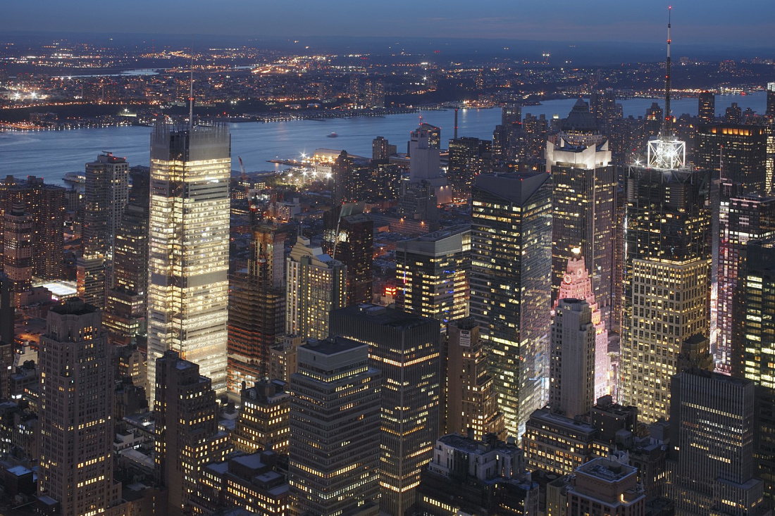 The New York Times Buildings illuminated facade in Manhattan, featuring ERCO lighting tools.