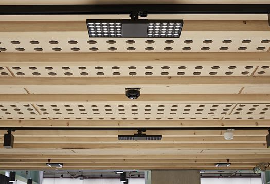 ERCO Jilly track downlights providing flexible office lighting at AHMM Architects, London.