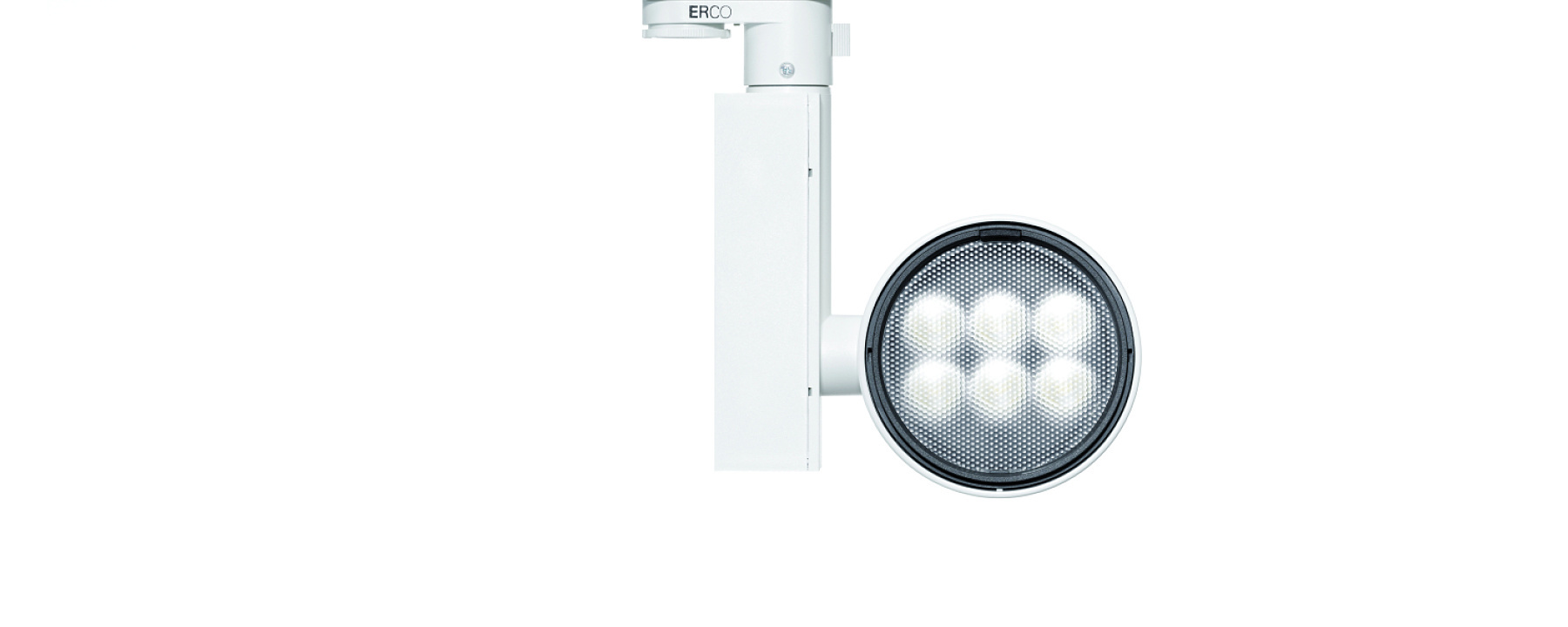 ERCO Optec spotlight for track, versatile lighting for accenting and floodlighting.