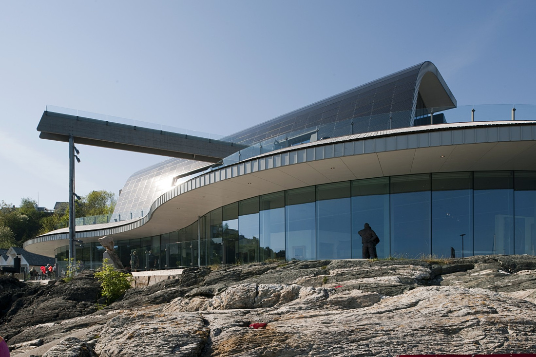 Oseana cultural center featuring ERCO LED lighting in Os, Norway.
