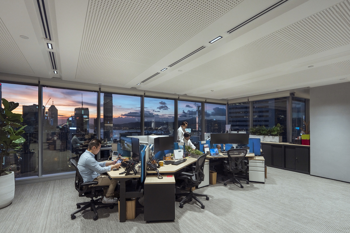 PAG office in Hong Kong featuring ERCO lighting for visual comfort at workplaces.