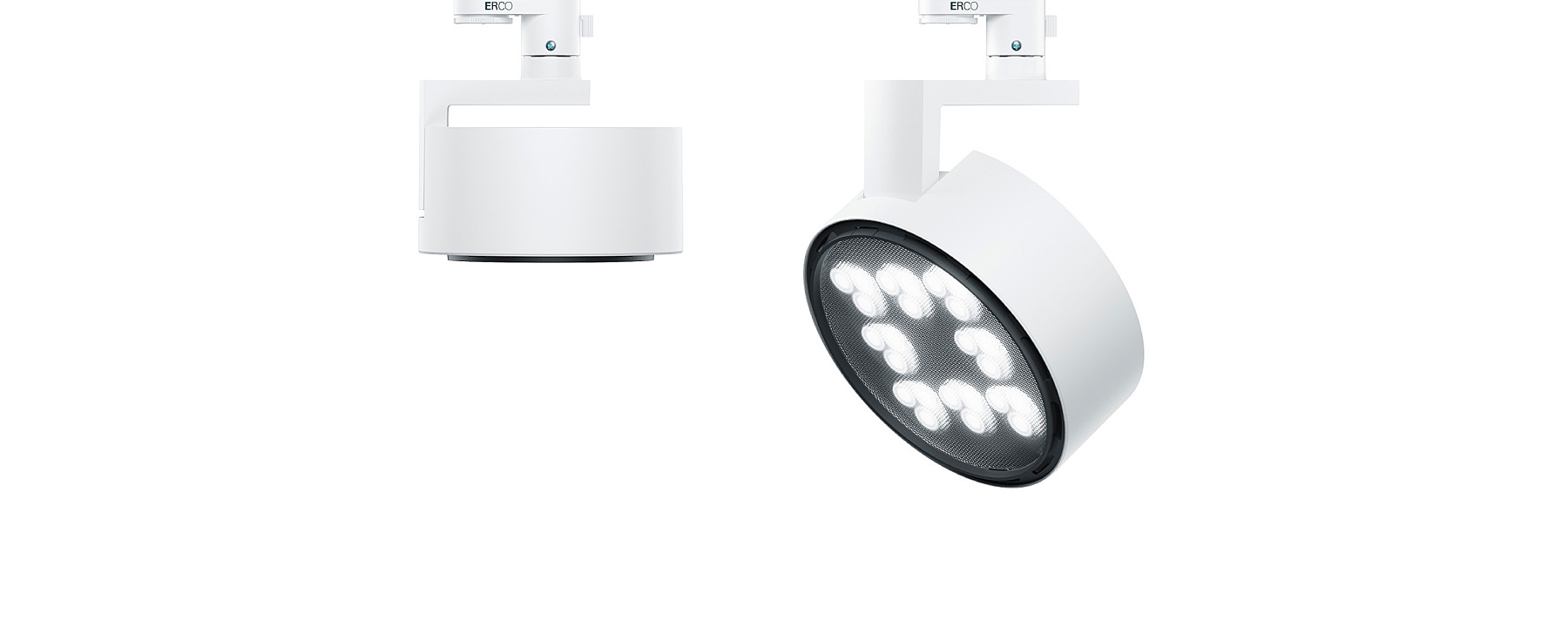 ERCO's Parscan spotlight for track lighting: Elegant and versatile for museums and shops.