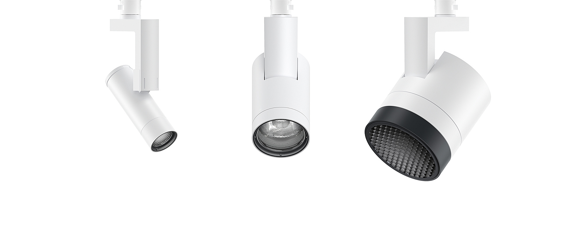 ERCO Parscan 48V spotlights: Compact 48V system for galleries and offices, offering precise light distribution.