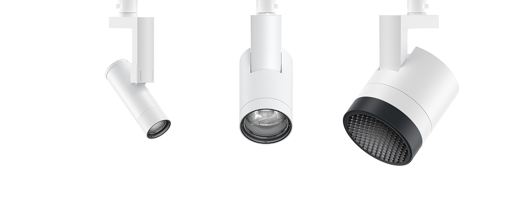 ERCO Parscan 48V spotlights: Compact 48V system for galleries and offices, offering precise light distribution.