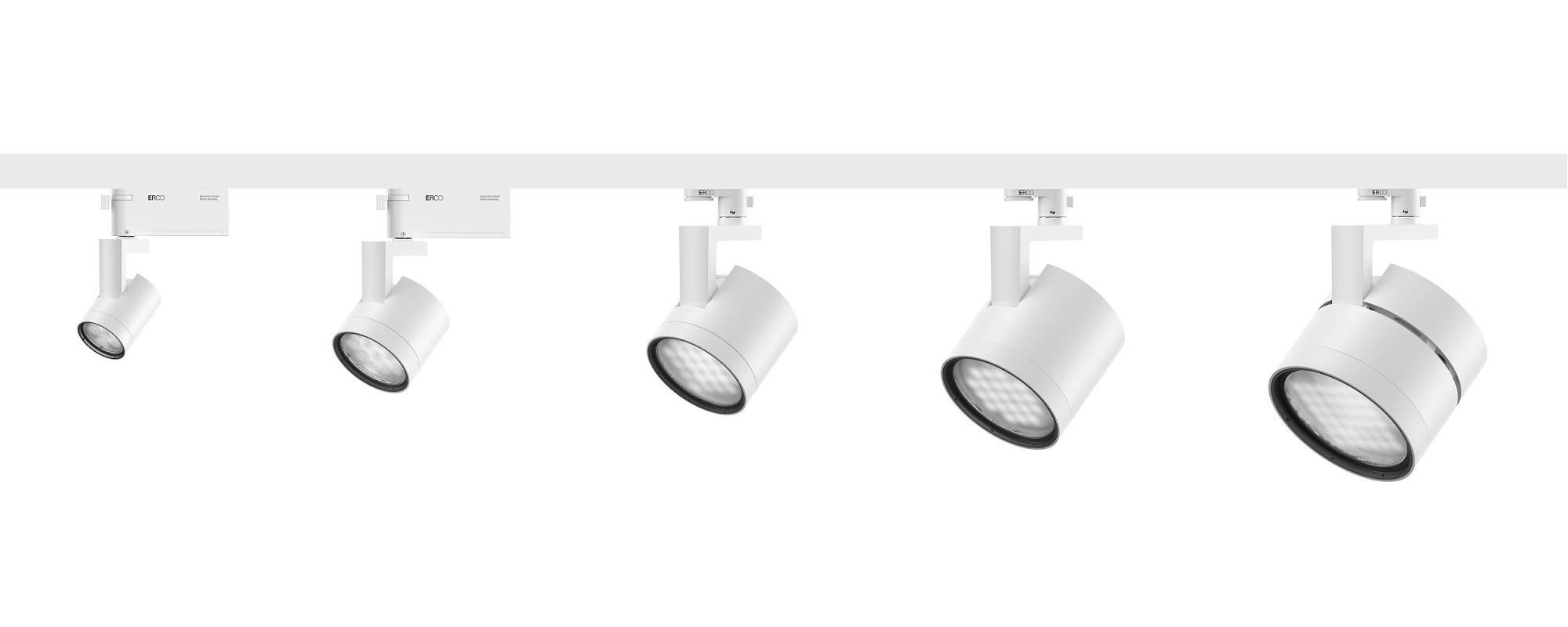 ERCO Parscan New OnTrack spotlights: versatile accent lighting for interiors.