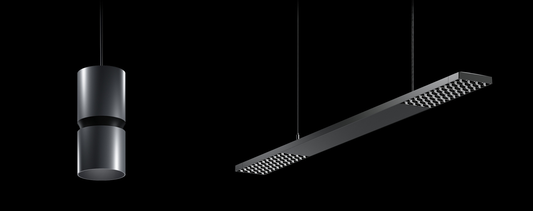 ERCO LED pendant luminaires for office lighting and high rooms.